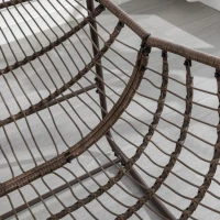 Poltrona a uovo dondolante con cuscino imbottito spesso, Interni & Esterni Poltrona a dondolo comoda, 111x94,5x80 cm, Grigio scuro(m-7)