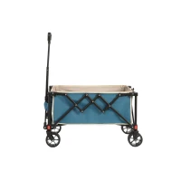 Faltbarer Bollerwagen, für Camping, Einkaufen, 77 x 48 x 45 cm, Blau(m-1)