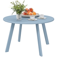 Outsunny Petite table basse ronde, table d'appoint avec patins antidérapants, cadre en métal, pour jardin, Ø 70 x 42 cm, bleu