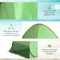 Outsunny Pop Up Tent Beach Fishing Camping UV Protection Patio Sun Shade Shelter(m-6)