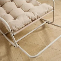 Sedia a dondolo da esterno con cuscino confortevole, per soggiorno, camera da letto, sala lettura, 75x116x82 cm, Beige(m-9)