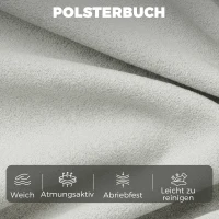 HOMCOM 2-Sitzer-Sofa, 146 cm Kunstleder-Modularsofa mit breiter und tiefer Sitzfläche, dicken Kissen, einfache Montage, Grau(m-7)