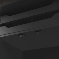 Telescopic Dining Table with 2 Pull-Out Drawers & Integrated Cabinet, Extendable Kichen Table for 4-6 people, 110-140L x 80W x 76H cm, Black(m-8)