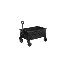 Faltbarer Bollerwagen, für Camping, Einkaufen, 77 x 48 x 45 cm, Schwarz(m-8)