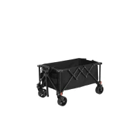 Faltbarer Bollerwagen, für Camping, Einkaufen, 77 x 48 x 45 cm, Schwarz(m-6)