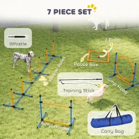 Zestaw Agility dla psów PawHut, 7 elementów, treningowy(m-4)