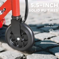 HOMCOM Folding Electric Kids Scooter Ride on Age 7-14, Red/Black(m-6)