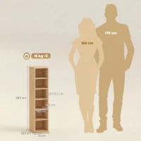 HOMCOM Lot de 2 étagères colonnes armoire de rangement CD-DVD 12 compartiments 21 x 22,5 x 88,5 cm capacité 204 CD bois naturel(m-3)