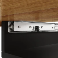 Telescopic Table with App-Controlled LED Lighting and USB Port, Extendable Dining Table for 4-6 People, 110-140L x 80W x 76H cm, Black(m-10)