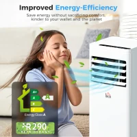 HOMCOM Portable Air Conditioner 9000 BTU, Air Conditioning Unit with Digital Display for Room up to 28㎡(m-5)
