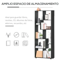 HOMCOM Estantería Moderna Biblioteca Estrecha con 8 Estantes Librería para Salón Dormitorio Estudio 70x24x178 cm Negro(m-4)