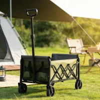 Faltbarer Strand- und Gartenwagen, für Camping, Einkaufen, 66 x 41 x 44,5 cm, Grün(m-2)
