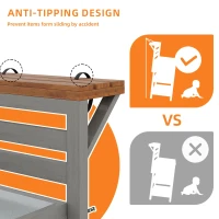 Wooden Garden Cabinet with Large Drawer and 2-Tier Shelf, Weather‑Resistant Sideboard for Patio Workspace, 80L x 72.5W x 123H cm, Natural(m-6)