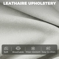 HOMCOM 2-osobowa sofa, 146 cm modułowa sofa z ekoskóry z szerokim i głębokim siedziskiem, grubymi poduszkami, łatwy montaż, Szara(m-7)