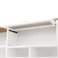 Tall Display Cabinet with 3-Door Storage and Large Worktop, Versatile Sideboard for Kitchen and Living Area, 104L x 40W x 180H cm, White(m-9)