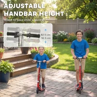 HOMCOM Folding Electric Kids Scooter Ride on Age 7-14, Red/Black(m-8)