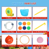 AIYAPLAY 8 in 1 Bouncy Castle for Kids, Inflatable Bounce House with Slide, Pool (Ball Pit), Water Cannon for Indoor Outdoor(m-8)