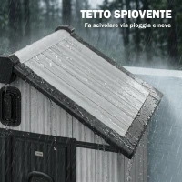 Outsunny Capanno Giardino 160L x 98P x 217A cm, Plastica, Doppie Porte Bloccabili, Grigio(m-9)