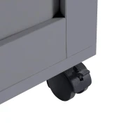 Space‑Saving Dining Table with 6 Adjustable Shelves & Storage Cabinet, Extendable Bar Table for 4–6 People, 118L-180 x 50W x 94H cm, Gray(m-12)