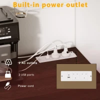 Tall Kitchen Cabinet with Integrated 2 AC + 2 USB Power Strip, Modern Sideboard with 4 Doors & 3 Drawers, 120L x 40W x 170H cm, White(m-7)