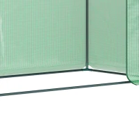 Outsunny Small Walk-in Garden Greenhouse with Steel Frame, Large Roll-up Door and Windows, 200Lx76Wx168Hcm, Green(m-20)