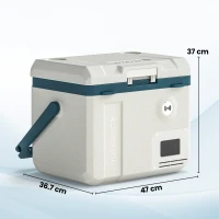 Outsunny Frigorifero Portatile per Auto da 19L con Compressore e Controllo App, 47x36.7x37 cm, Bianco(m-3)
