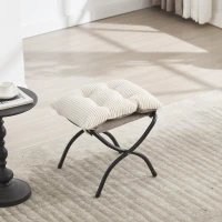 Lounge-Sessel mit Hocker, Armlehnen und einer Seitentasche, Flanellbezug, 69.9x64.0x95.0 cm, Weiß(m-6)