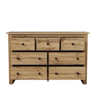 Modern Vintage Storage Cabinet with 7 Drawers, Versatile Sideboard for Living Room, Bedroom & Hallway, 152L x 40W x 88.5H cm, Wood(m-9)