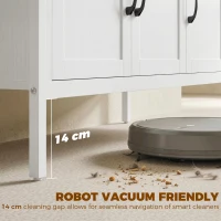 HOMCOM Komoda z regulowanymi półkami, bufet z szufladami, 95 cm, biały(m-7)