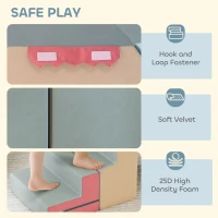 AIYAPLAY Baby Soft Play Set, 2-Piece Foam Climbing Blocks with Detachable Cover, Climb and Crawl Foam Blocks Interactive Toy for Toddlers 0.5-3 Years, Multicolour(m-5)