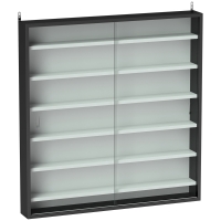 HOMCOM Vitrina de Pared de Madera con Estantes Ajustables y 2 Puertas Correderas de Cristal 80x9,5x83 cm Negro