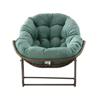 Schaukel-Eiersessel mit dickem Sitzkissen, Indoor & Outdoor Comfy Rocker Chair, 111x 94.5x 80 cm, Grün(m-1)