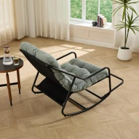 Sedia a dondolo da esterno con cuscino confortevole, per soggiorno, camera da letto, sala lettura, 75x116x82 cm, Verde chiaro(m-5)