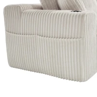 Modular L-Shaped Sectional Sofa with High-Resilience Foam, Plush Corduroy Chaise Lounge for 3 People, 257L x 160W x 80H cm, Beige(m-12)