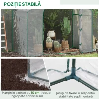 Outsunny Seră de Exterior cu Intrare cu Fermoar și Aerisire Superioară, din Plastic și Oțel, 180x100x152 cm, Transparentă(m-6)