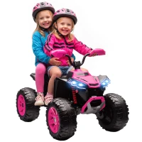 AIYAPLAY Quad Eléctrico para Niños de 3-8 Años 24V con 2 Motores Velocidad hasta 6,5 km/h Ruedas con Suspensión Rosa(m-10)
