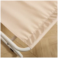 Poltrona lounge da esterno con pouf, cuscino imbottito, tessuto sling, struttura in acciaio, Beige(m-12)