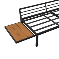4-5 Seater Outdoor Furniture Set with Extendable Lift-Top Coffee Table, Versatile Outdoor Sofa Set for Patio, 224L x 56W x 65H cm, Gray(m-11)