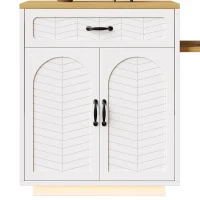 Extendable Kitchen Island with Built-In Wine Rack, Multifunctional Storage Cabinet with Dining Table, 141-193.5L x 70W x 101.5H cm, White(m-7)