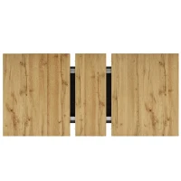 Telescopic Table with App-Controlled LED Lighting and USB Port, Extendable Dining Table for 4-6 People, 110-140L x 80W x 76H cm, Black(m-15)