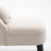 HOMCOM Fotel relaksacyjny z poduszką, styl lniany, wygodny(m-6)