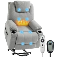 HOMCOM Power Lift Recliner Chair with Pocket Spring, Electric Lift Chair with Wide Backrest, Light Grey(m-10)