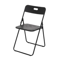 Set bistro pieghevole in 3 pezzi in acciaio, con 2 sedie + 1 tavolo, Nero(m-6)