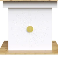 Extendable Dining Table with Leaf and Built-In Storage Shelves, Versatile Centrepiece for Open-Plan Areas, 110-140L x 70W x 76H cm, Wood(m-8)