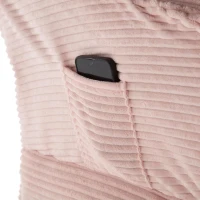 Lounge-Sessel mit Hocker, Armlehnen und einer Seitentasche, Flanellbezug, 69.9x64.0x95.0 cm, Rosa(m-11)