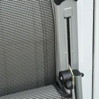 Outsunny Set of 2 Outdoor Sun Lounger 10-Position Adjustable Texteline Folding Reclining Chairs with Footrest for Patio Garden, Grey(m-8)