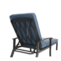 Lounge-Patio-Stuhl mit verstellbarer Rückenlehne, 204x58x100/30 cm, Blau(m-9)