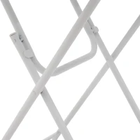 Set bistro pieghevole in 3 pezzi in acciaio, con 2 sedie + 1 tavolo, Bianco(m-12)