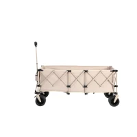 Faltbarer erweiterbarer Bollerwagen, mit viel Stauraum, 136x54x60 cm, Beige(m-1)