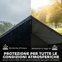 PawHut Cuccia per Cani Taglia Piccola, Media e Grande da Esterno in Tessuto Oxford, 125x110x93 cm, Nero(m-5)